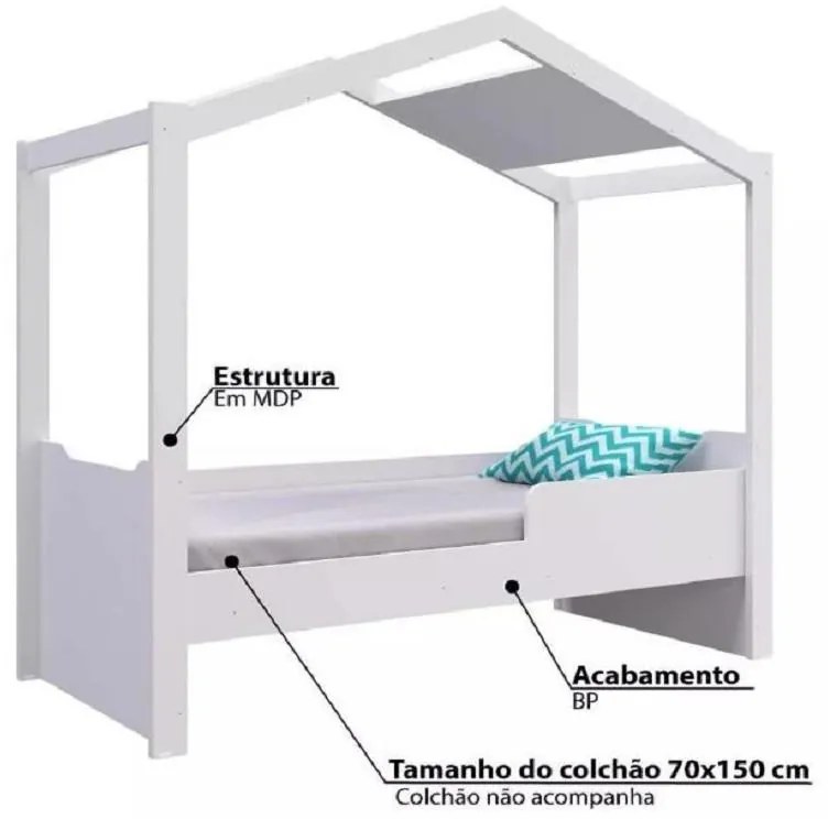 Mini Cama Montessoriana Com cama Auxiliar Branca BY740