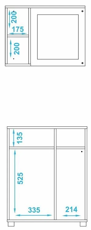 Gabinete Conjunto de Banheiro 2 Gaveta Espelheira Branco