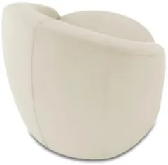 Poltrona Sala Decorativa Redonda 91cm Steve Veludo Bege I01  - Mpozena