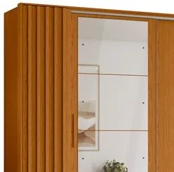Guarda Roupa Casal 4 Portas 4 Espelhos Jacarandá Flex Cinamomo/Off Whi