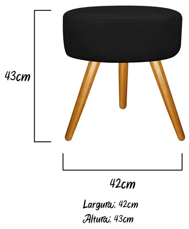 Kit 02 Puffs Sofia Palito Mel Suede Preto - ADJ Decor
