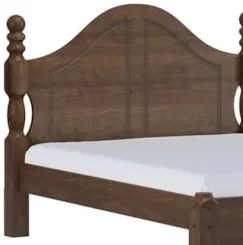 Cama Casal Clássica 140cm Pé Madeira Eduarda Café F07 - Mpozenat