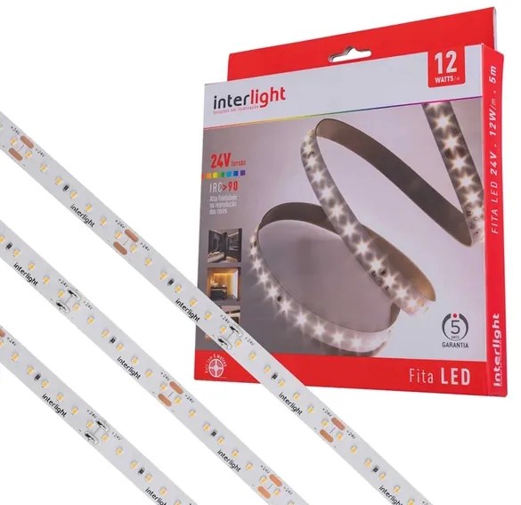 Fita De Led 12W Por Metro 24V 4000K 5M