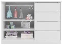 Jogo de Quarto Infantil Guarda Roupa e Cômoda Pérola Branco - Phoenix