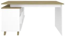 Mesa Para Computador Escrivaninha Em L Gold 2 Gavetas e Nichos  Branco