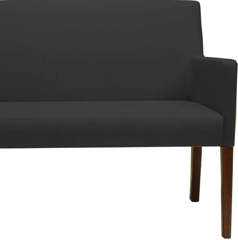 Poltrona 2 Lugares Liverpool Sala de Estar PU Sintético Preto G15 - Gran Belo