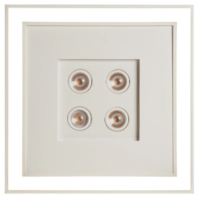Embutido Bore Pro 62X62X09Cm 04Xar70 Led 49,2W Bivolt | Usina 19203/62 (PT - Preto Texturizado, 3000k)