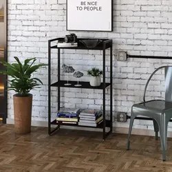 Estante Livreiro Dynamica Industrial 60cm 3 Prateleiras C08 Preto Ônix