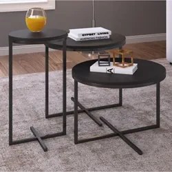 Conjunto Mesas de Centro Volpi Preto - Artesano
