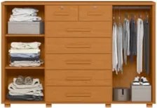 Cômoda Para Quarto 7 Gavetas 160cm Fontaine A02 Cinamomo    - Mpozenat