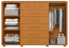 Cômoda Para Quarto 7 Gavetas 160cm Fontaine A02 Cinamomo - Mpozenato