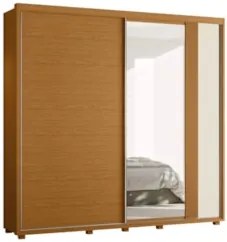 Guarda Roupa Casal 240cm com Espelho Aline Flex A02 Off/Sálvia - Mpoze