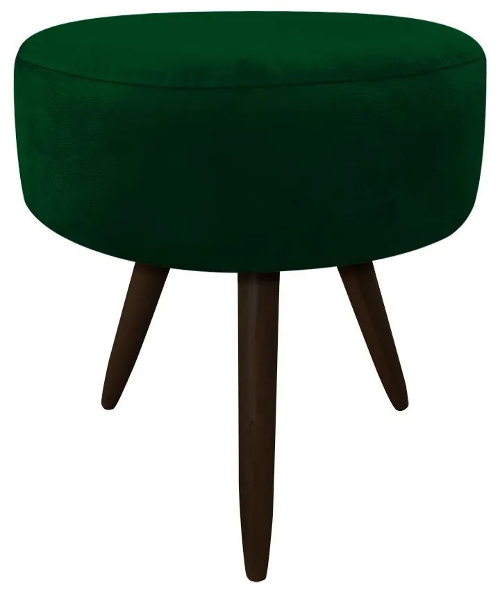 Puff Banqueta Berlim Redondo Suede Verde Pés Tabaco D'Rossi