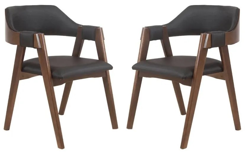 Conjunto 2 Cadeiras de Jantar Ottawa Cappuccino Korino Preto