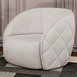Kit 2 Poltronas Decorativa para Sala 90cm Tressê Zion M22 Boucle Branc