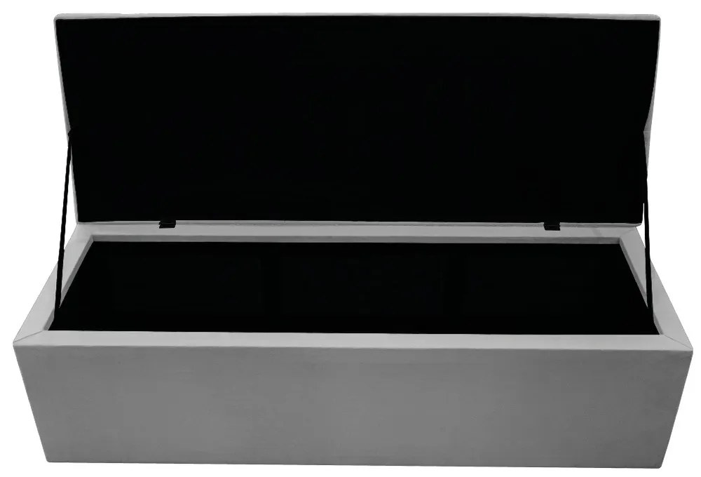 Recamier Baú Estofada Mel 160 cm Queen Size Com Capitonê Suede Cinza - ADJ Decor
