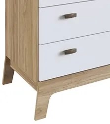 Cômoda Infantil 1 Porta 4 Gavetas 93cm Favo de Mel 004 Itapuã/Branco -