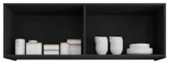 Armário de Cozinha Aéreo 118cm 4 Portas Monna Preto Z34     - Mpozenat