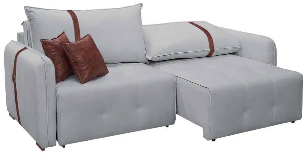 Sofá-Cama 2,30 m Retrátil e Reclinável 2 Lugares Elegance - Veludo Cinza