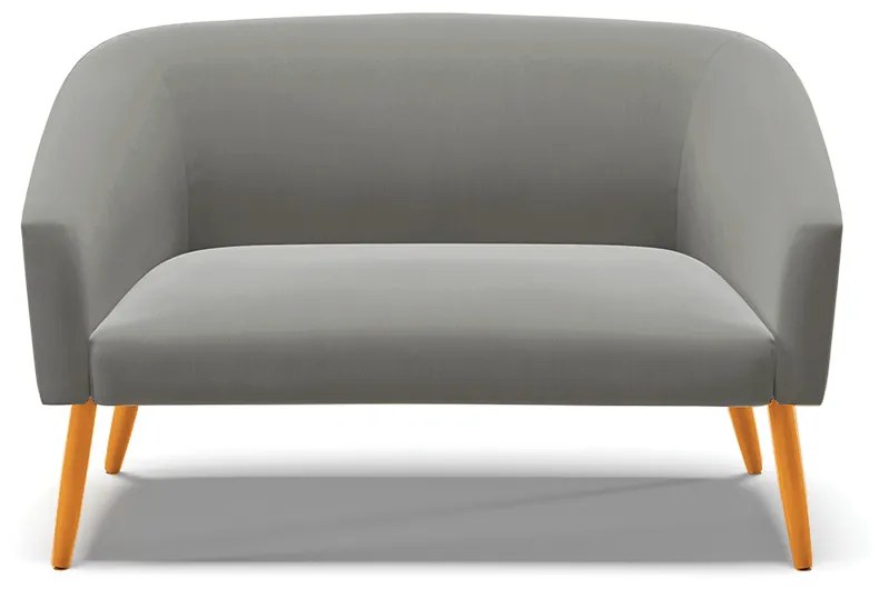 Namoradeira 02 Lugares Stella Suede Pés Palito Castanho - D'Rossi - Grafite