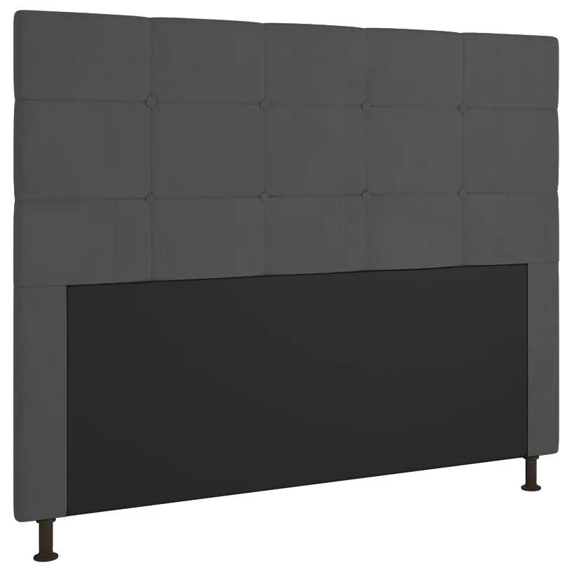 Cabeceira Stambul Para Cama Box Casal 140 cm Suede - D'Rossi - Grafite