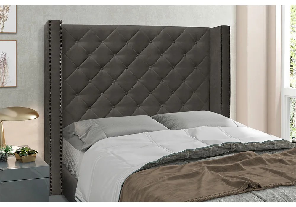 Cabeceira Vicenza Para Cama Box Queen 160 cm Suede - D'Rossi - Cinza