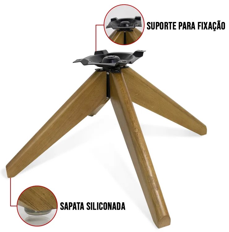 Base de Madeira Giratória para Poltrona Kit 2 30cm - D'Rossi