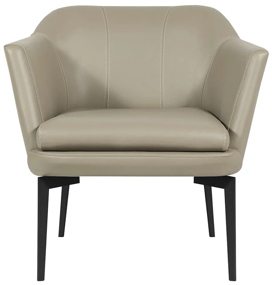 Poltrona Decorativa Rosalie Couro Bege G34 - Gran Belo