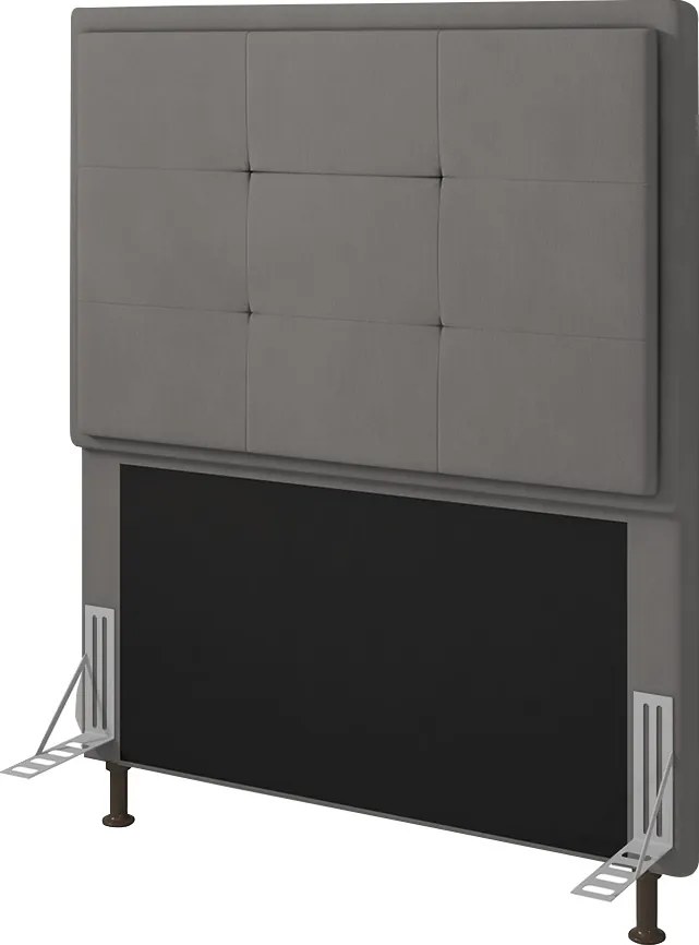 Cabeceira Solteiro Cama Box 90cm para Quarto Onix Suede M11 - D'Rossi - Grafite