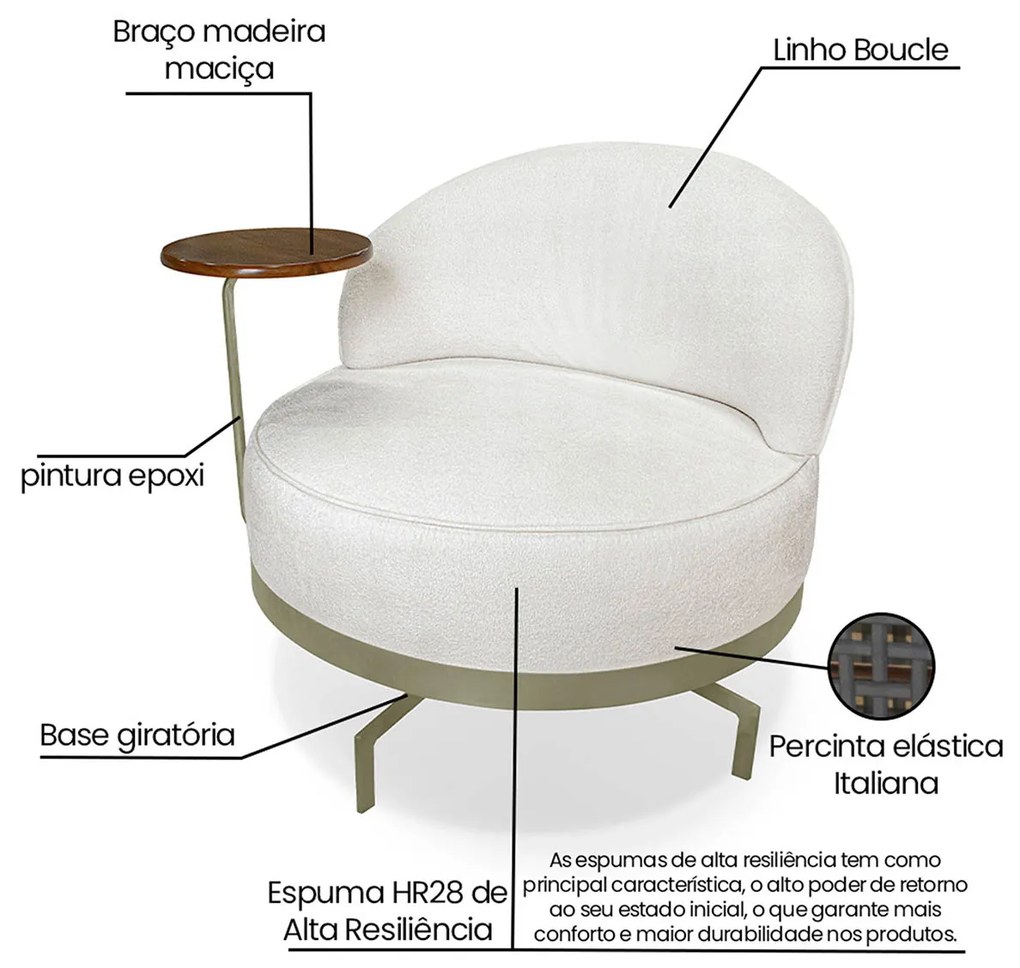 Poltrona Indonésia SPZ Decorativa Sala Boucle -  ADJ Decor