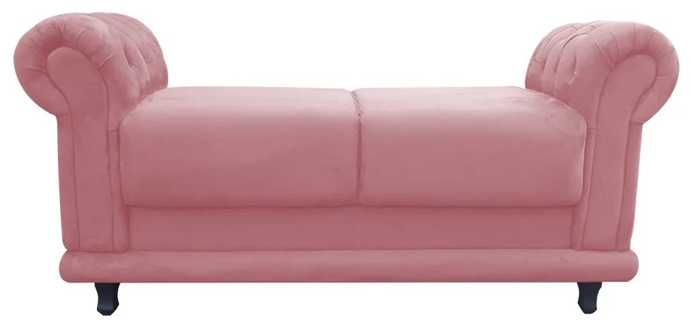 Kit 02 Recamier Barcelona Namoradeira Calçadeira Suede D'Rossi - Rose