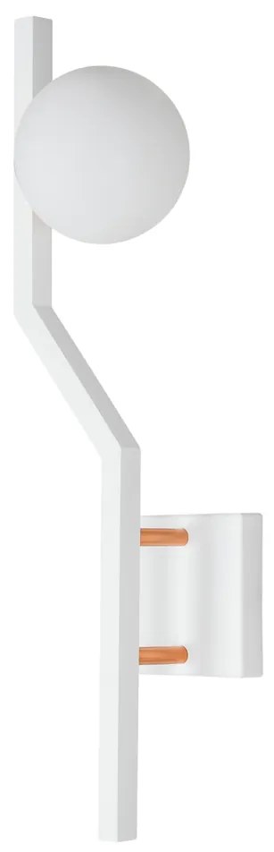Arandela Zig 56X15X15Cm 1Xg9 / Globo Ø12Cm | Usina 16833/1 (BT - Branco Texturizado, FOSCO)