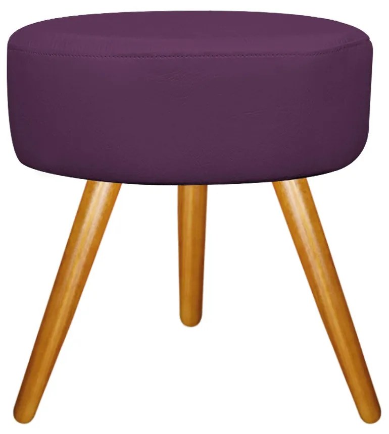 Kit 02 Puffs Sofia Palito Mel Suede Roxo - ADJ Decor