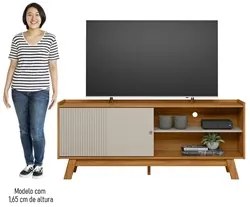 Rack Bancada de TV 65 Polegadas Arum L06 Nature/Off White - Mpozenato