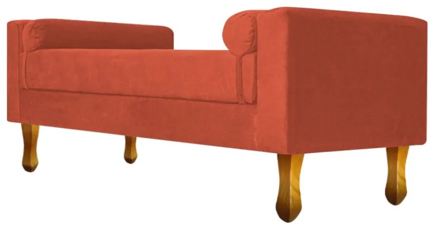 Recamier Félix Queen Size 160cm Suede Terracota - ADJ Decor