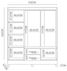 Guarda Roupa Casal 6 Portas 2 Gavetas 153cm Paraná Z17 Castanho Wood -