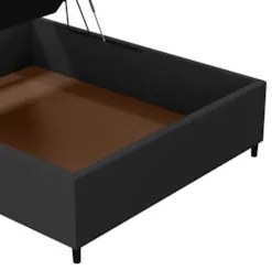 Base para Cama Box Baú Casal 138x188cm Hit Z04 Suede Preto - Mpozenato