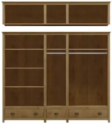 Guarda Roupa Casal 221cm 10 Portas 3 Gavetas Lázio Freijó F07 - Mpozen