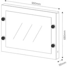 Painel Espelho Para Camarim PE2006 Branco     - Tecno Mobili