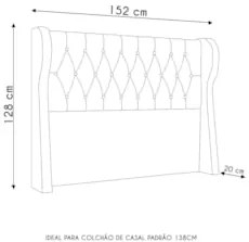 Cabeceira Casal Cama Box 140cm Malva Z04 Veludo Cinza - Mpozenato