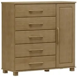 Cômoda Para Quarto 125cm 1 Porta 4 Gavetas Eduarda Freijó F07 - Mpozen