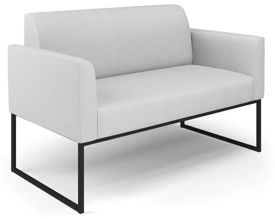 Sofá Namoradeira com 2 Poltronas Base Industrial Preto Marisa Linho D03 - D'Rossi - A05 Cinza