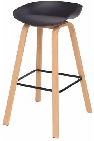 Banqueta Toledo Polipropileno Preto com Base em Aço 83cm - 70813 Sun House