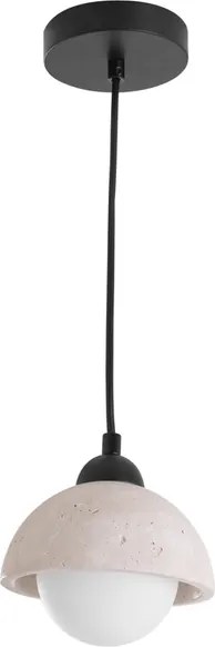 Pendente Vidro Pedra Travertino Elegance