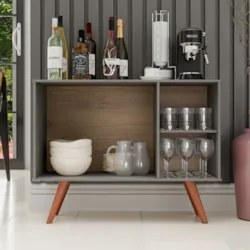 Balcão Buffet Cantinho do Café Bianca Freijó/Grafite Z34    - Mpozenat