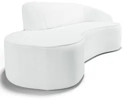 Sofá Living 4 Lugares 300cm Braço Direito Mozart D06 Sintético Branco