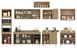Armário de Cozinha Modulada de Canto 8 Peças CP08 Balcão com Tampo Cas