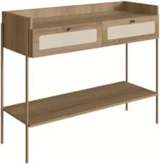 Aparador Para Sala 2 Gavetas Pé Metal Arlo A10 Hanover/Dourado - Mpoze
