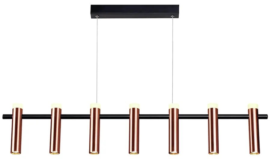 Pendente Tubi Retangular 04X105X20Cm Led 07X7W (49W) 3000K Bivolt / Pr...