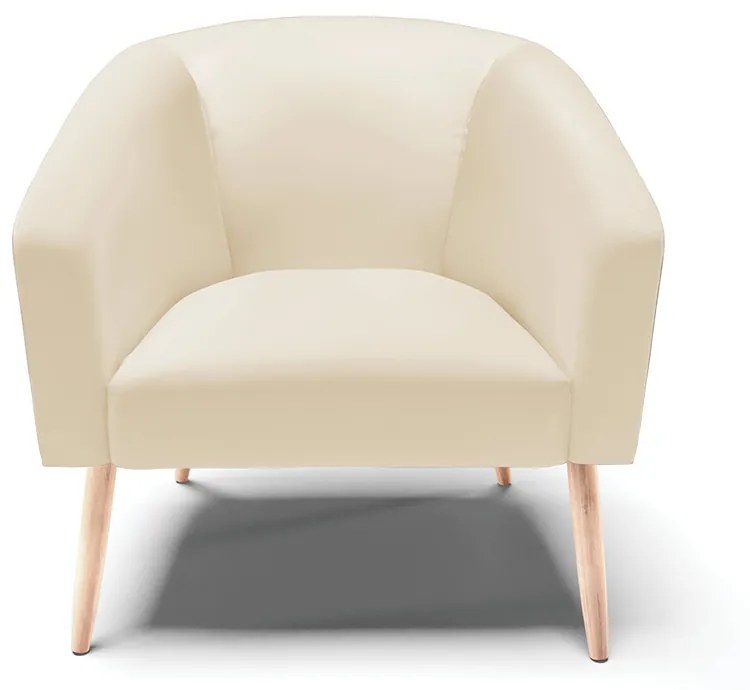 Poltrona Decorativa Pé Palito Natural Kit 2 Stella Sintético Bege D03 - D'Rossi